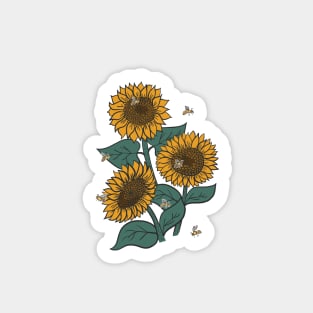 Sunflowers + Bees Sticker